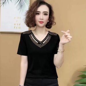 HUAXUNRAN | Summer New Design V-Neck Loose T-Shirt for Women