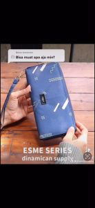 Dompet wanita panjang dompet cewek lipat hp dompet canvas wanita lucu long wallet Esme Blue Block Dinamican Supply