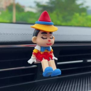Universal Car Air Vent Creative Decor Cute Wobble Plush Figurine PVC Material Sunproof and Heat-resistant Automotive Stress Rel