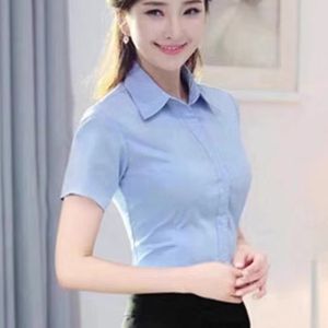 เสื้อเชิ้ตแขนยาวสไตล์เกาหลีสำหรับผู้หญิง ทรงเข้ารูป คอกลม ปกโปโล ผ้าฝ้ายผสมโพลีเอสเตอร์ เสื้อทำงานสไตล์ยุโรปและอเมริกัน