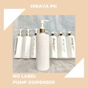 HIRAYA PH Round Pump Container Soap Dispenser 500 ml Minimalist Gold Elegant Waterproof Labels | We Accept Customized