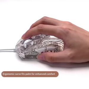 EWEADN | EWEADN Q8 Transparent Wired Wireless the third mock examination Mouse Mute Girls Computer Game E-sports Machinery High Appearan