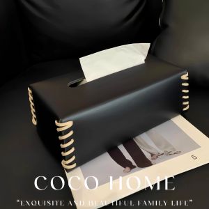 JIFANPAUL | Rome Braided Ins Wind Luxury Leather Tissue Box