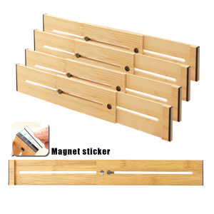 4/6/8pcs Drawer Dividers - Bamboo Magnetic Drawer Organizer Suitable For Drawer Organization In Offices Bedrooms Kitchens