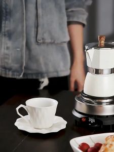 French press Moka Coffee Pot Brewing Apparatus coffee press kettle150ML / 300ML Handmade Coffee Pot with Wooden Handle Traditional Coffee Maker