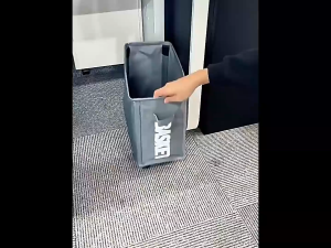 ที่เก็บของ กล่องผ้าเก็บของ กันน้ำ พับเก็บได้ มีล้อ ลาย Basket