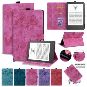 Flip Casing Card Slot Pen Slot For Samsung Galaxy Tab S7 S8 S9 S7+ S8+ S9+ FE Plus 5G 11.0" 12.4" SM-T875 X700 X710 X510 T970 T730 X800 X810 X610 Tablet Anti-Fall Stamp Flower Cat Smart Leather Stand Cover