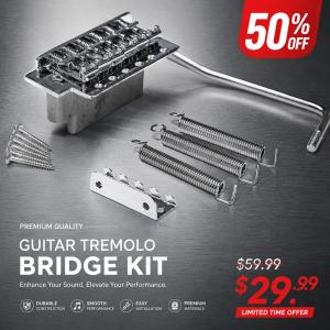 Vintage ST Style ST Tremolo Bridge System Chrome Silver Electric Guitar Hardware Replacement for ST SQ Type Left Handed