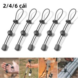 Dây Thun Co Giãn Có Thể Điều Chỉnh Dây Đeo Ba Lô 2/4/6 Bộ Đi Bộ Đường Dài Cột Giữ Gậy Đi Bộ Leo Núi Dây Có Khóa