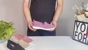 Fashion Women Flat Shoes Slip On Shoes Comfortable Loafers Rubber Shoes Breathable Mesh Shoes for Women