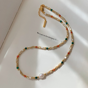 Natural water Pearl Necklace for Women Baroque Style Lightweight Luxury New 2025 Clavicle Chain Pearl Mother-of-Pearl Pendant