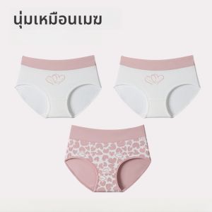 MiiOW | กางเกงชั้นในสตรีเอวสูงผ้าฝ้ายแท้ 2025 ใหม่ ป้องกันแบคทีเรีย ชุดกางเกงขาสั้นสามเหลี่ยมสำหรับเด็กผู้หญิง ช่วงการเจริญเติบโต