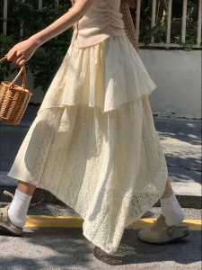imimtuan | Chân Váy Dài Bất Quy tắc Boho Mùa Hè Mới Cổ Điển Thiết Kế Đính Khối