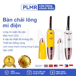 PLMR Bàn chải lông mi điện uốn cong lông mi nóng kiểm soát nhiệt độ đa cấp USB có thể sạc lại Bàn chải lông mi điện màn hình LCD