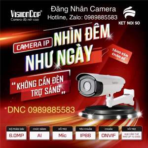 Camera IP siêu nhạy sáng ( Super Startlight ) 6.0Mp VisionCop