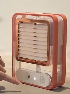 Refrigeration Spray Fan USB Charging Student Dormitory Portable Mini Small Office Desktop Mute Cooling Fan 1500mAh