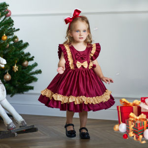 2-6 Tahun Baju Pesta Anak Gaun Lengan Pendek Rok Tutu Dress Princess Lolita Cute Christmas