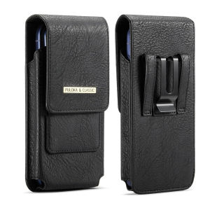 Mobile phone waist bag vertical universal 7.0-inch belt bag PU crazy horse leather belt back clip phone bag with card slots