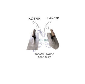 Roskam Acian Trowel Pande Kasutan Semen Bahan Besi Baja Gagang Kayu