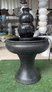 [รหัสสินค้า A 1062] น้ำผุด น้ำล้นทรงน้ำเต้า สีดำเม็ดขาว วัสดุทำจากดินเผา แตกเคลมไห้ 1