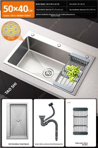 TAOSHI | Single Large Kitchen Sink Stainless Steel