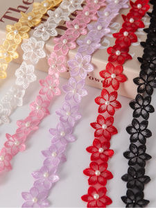 Special Sale Clearance Pearl Edged Small Flower Decorative Fabric Handmade DIY Embellishment Petal Accessories for Sewing