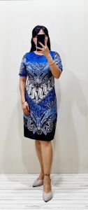 Baju Pasangan Couple Dress Kemeja Batik Nagita Paraang Biru