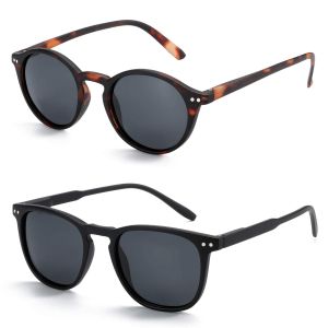 ZENOTTIC Two Piece Set Polarized Sunglasses for Women Men Shades Round Square Frame UV Protection 2 Pack Sunscreen Sun Glasses