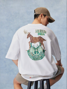Jack Jones | NBA Bucks Co-branded Mens Cotton Printed T-Shirt