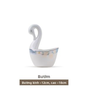 JINGDITAOCI | Bộ Dụng Cụ Ăn Bằng Sứ Xương Với Viền Vàng