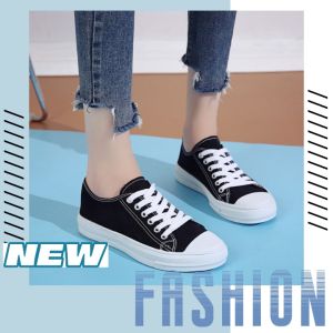 KDAShop รองเท้าผ้าใบดีไซน์คลาสสิค มาใหม่โดนใจแน่นอน สีดําสวยบาดใจ แมทซ์ได้ทุกลุค ปังไม่หยุดเลยจ้าาา