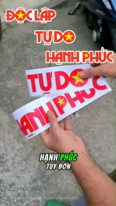 Tem Dán Xe “Độc Lập Tự Do Hạnh Phúc” – Decal Trang Trí Xe Ô Tô Xe Máy Chống Nước – Mày Mò Store