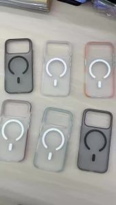 For iPhone 18 Pro Max Case Hard PC Transparent Corrugated Stripe Magnetic MagSafe Back Cover For iPhone 17 16 15 14 13 Shell