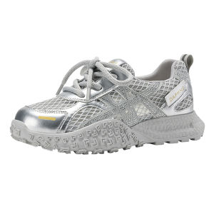 Daphne | Thick Sole Breathable Silver Womens Training Shoes