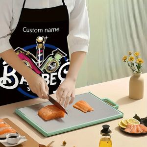 Vintage Barber Tools & Text Print Hair Salon Apron Durable & Easy To Clean Universal Kitchen Apron