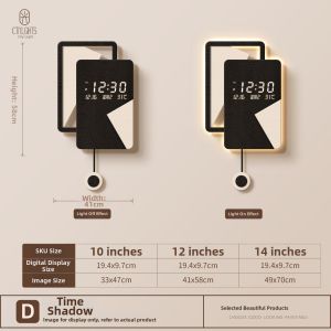 CTYLIGHTZ | Elegant Calendar Background Wall Creative Glow Clock