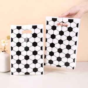 10/20/50pcs Soccer Gift Bag Football Handheld Bag Candy Goody Packaging Bag For Boy Kids Football Theme Birthday Party Supplies