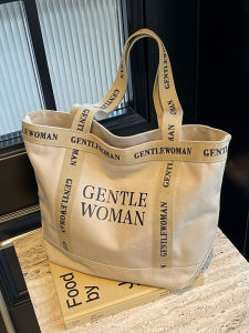 Trendy Large Capacity Canvas Tote Bag Womens Spring Summer New Style Commuting Handbag College Students Class Tote Bag
