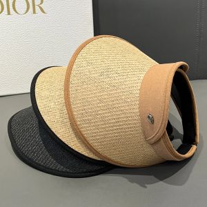 Summer Sun Hat For Women Portable Foldable Wide Brim Cycling Straw Cap Outdoor Travel Sunshade Visor