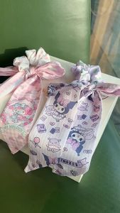 TAS Ikat Rambut Aesthetic Ikat Rambut Motif Karakter Lucu Korean Pearl Ribbon Scrunchy Kunciran Rambut Pita Lucu