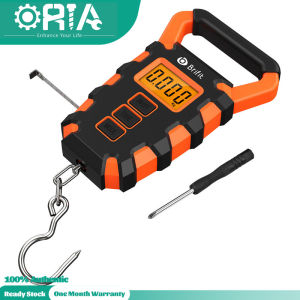ORIA Digital Weighing Scale 50kg Postal Electronic Digital Luggage Scale Waterproof Fishing Scale Hanging Hook Scale with Measuring Tape