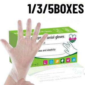1/3/5BOXES Disposable TPE Gloves Disposable Cleaning Gloves Suitable Household Cleaning Dirt Beauty Hairdressing Baking