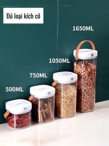 Lọ Hũ bảo quản thực phẩm ECOCO nắp khoá kín chống ấm mốccôn trùng |Hộp lưu trữ thức ăn để tủ lạnh có quai xách đủ size