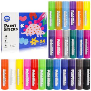 Quick drying Crayon 24 Color Painting DIY Creation Oil Painting Stick Solid Water Powder Stick Various Surface Graffiti