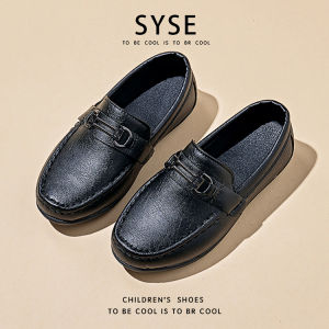 Boys Slip-On Leather Shoes Middle Large Childrens Bean Bean Shoes Student Black Performance Shoes Western Suit Etiquette Shoes Hollow out