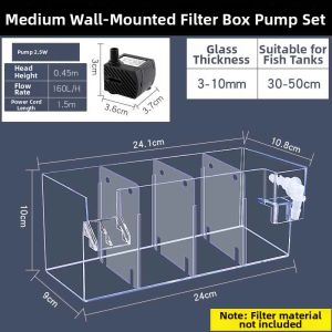 MUHUALAN | Compact Wall-Mounted Aquarium Filter Water Circulation Bacterial Culture System