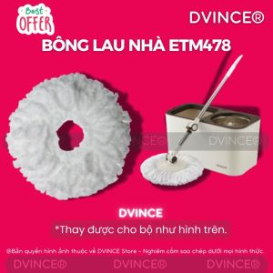 Bông lau thay thế cây lau nhà ETM478 - Màu Trắng (Thay thế được cho bộ lau nhà Locknlock ETM478)