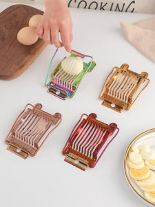 Stainless Steel Thickened Egg Cutter Quick Slicer for Business Use Home Use Decorative Egg Cutting Tool Golden Color