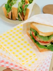 50Pcs/SET Sandwich Wrapper Greaseproof Paper for Food Burger Pouch Burger Sandwich Pouch 18cm