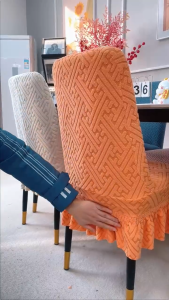 【Selangor Inventory】2025 Skirt Chair Cover Elastic Chair Seat Cover Knitted Seat Cushion Cover Sarung Kerusi Dining Slipcovers Home Decor